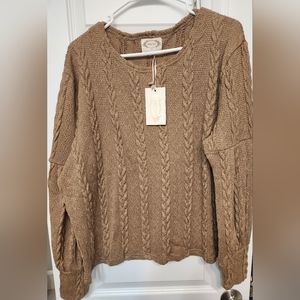 Ladies joyfolie tan sweater